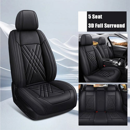 Leather Seat Covers Set for 2013-2026 Toyota Tacoma 5 Seats Front Rear Protector