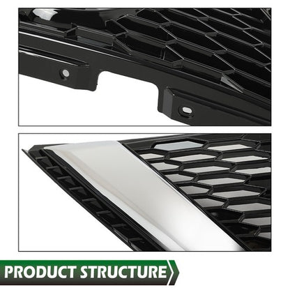 Solid Spare Fit For 20-21 Nissan Qashqai Rogue Sport Front Upper Grille Assembly Chrome