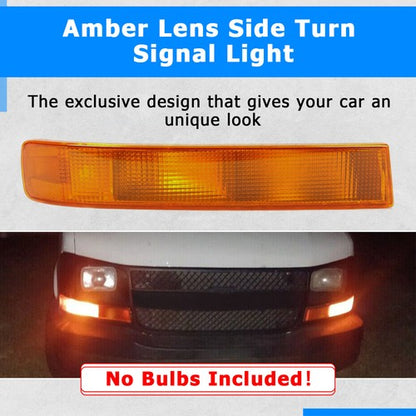 Solid Spare Turn Signal Marker Directional Light Lamp RH Passenger for 03-22 Chevy GMC Van
