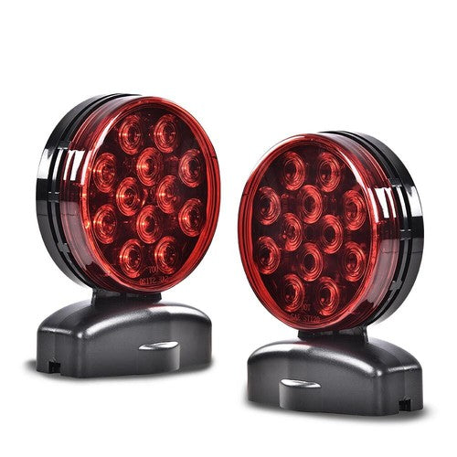 Solid Spare Magnetic Tow Light Trailer Truck Tail Break Turn Stop Towing LED Lights Kit 12v