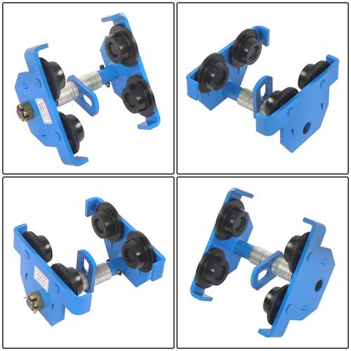 Solid Spare 4400 LBS/2 Ton 65-180mm Adjustable Dual Wheels I-Beam Hand Trolley Alloy Steel