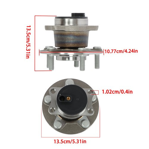 Solid Spare 1Pc Wheel Hub Bearing Rear For Mitsubishi Lancer Outlander 2008-2013 2.4L FWD