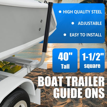 Solid Spare Pair Boat Trailer 40" Guide On Post W/ PVC Poles For Sailboat Trailer