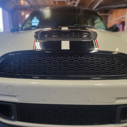 Solid Spare Hood Scoop For 07-13 Mini Cooper S R55 R56-R58 R59 Air Intake Vent Carbon Style
