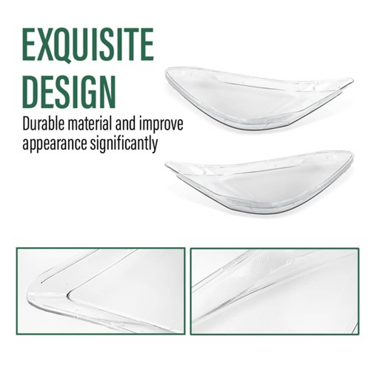 Solid Spare Fit For 10-13 Mercedes-Benz S Class W221 Headlight Replacement Lens Left & Right