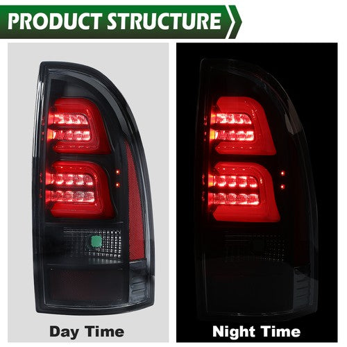 Solid Spare LED Tube Tail Lights Brake Lamps Smoke/Black Fit For 2005-2015 Toyota Tacoma