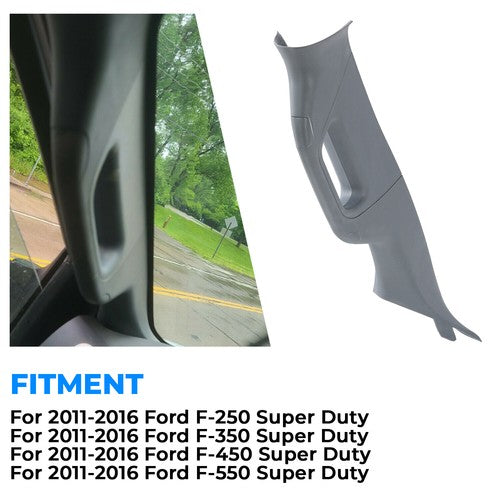 Solid Spare Left Driver A Pillar Handle Trim Grey Gray FOR 2011-2016 Ford F250 F350 F550
