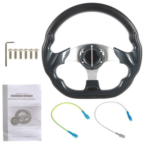 Solid Spare 12" inch Golf Cart Steering Wheel For Yamaha EZGO Club Car Black USA