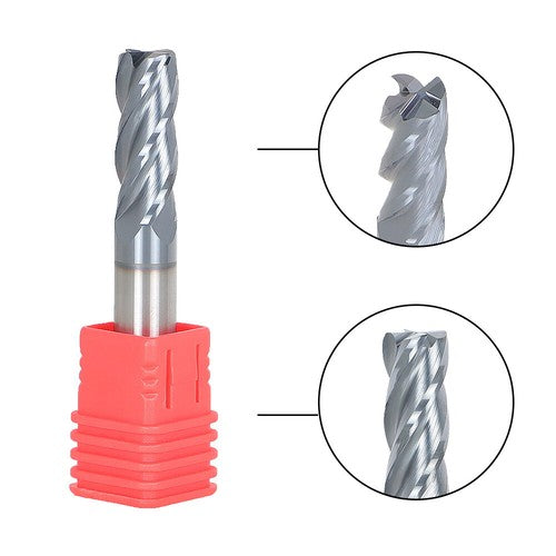 Solid Spare 3/8" 4 Flutes Carbide End Mill 1" Cut Length Tungsten Steel 0.020 Corner Radius