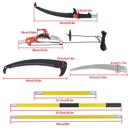 Solid Spare 30ft Tree Pruner Scissor Saw Adjustable Extension Branch Trimming Gardening New