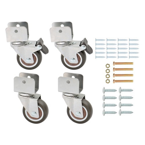 Solid Spare 4 Set 2" Swivel Caster Wheels with U Bracket (2 with brake&2 without) 360-Degree