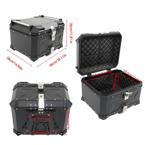 Solid Spare Motorcycle 55L Top Case Tail Box Waterproof Luggage Aluminum Trunk Storage