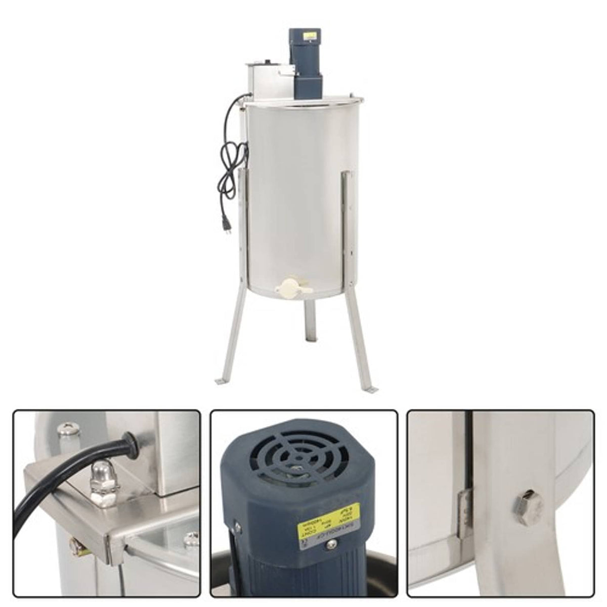 Solid Spare Stainless Steel Electric Honey Extractor Beekeeping Equipment 1300RPM 3 Frames