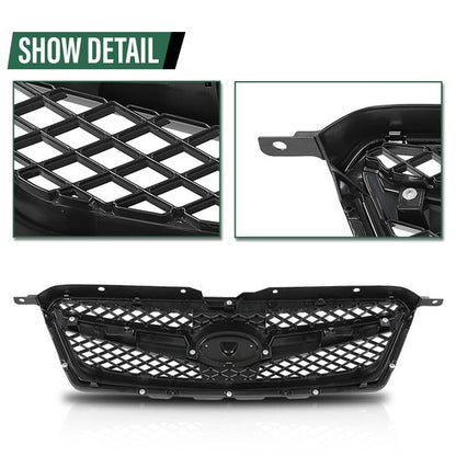 Solid Spare Fit For 2010-2012 Subaru Legacy Front Bumper Upper Grille Grill Black Chrome