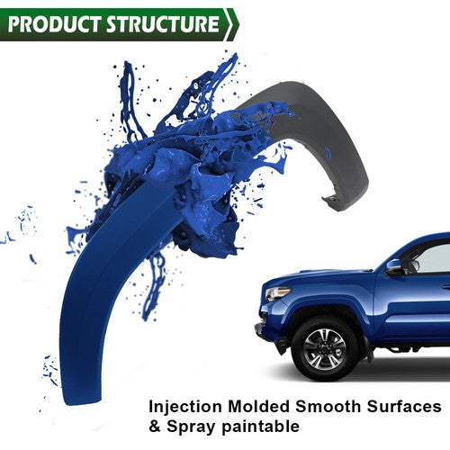Solid Spare Front Fender Flare Trim Molding Left Driver Side Fit For 2016-2023 Toyota Tacoma