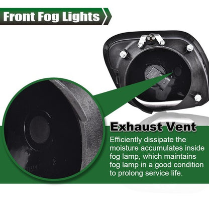 Solid Spare Bumper Fog Lights Driving Lamps W/ Bulbs Fit For 2008-2017 Freightliner Cascadia