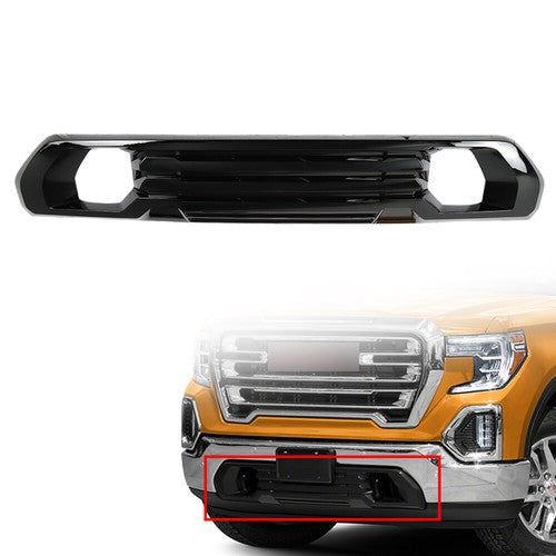 Solid Spare Front Bumper Lower Trim Suitable Fit For GMC Sierra 1500 2019-2021 Black Plastic