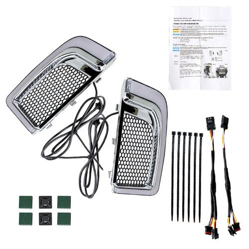 Solid Spare Fairing Lower Grill LED Turn Signal Running Light For Electra Glide 2014-2020