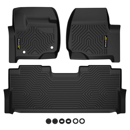 Solid Spare TPE Floor Mats Liners Fit For 17-24 Ford F-250 F-350 F-450 Super Duty Crew Cab