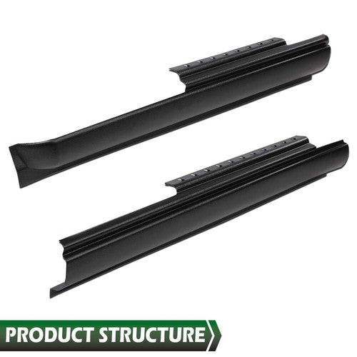 Solid Spare Fit For 07-18 Jeep Wrangler 4-Door Rocker Panel Guard Sill Plate Cover