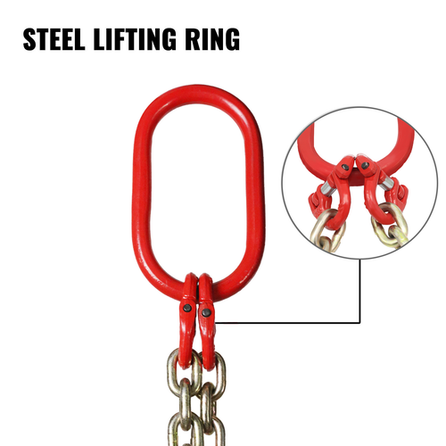 2PCS 5/16"x6' G80 Chain Lifting Sling 2 Legs 3T/6600lbs Capacity w/ Grab Hooks