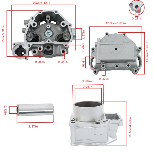 Solid Spare Cylinder Head Cover + Cylinder Head Sleeve Cylinder Gasket Kit For HONDA TRX500
