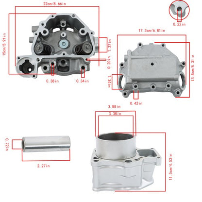 Solid Spare Cylinder Head Cover + Cylinder Head Sleeve Cylinder Gasket Kit For HONDA TRX500