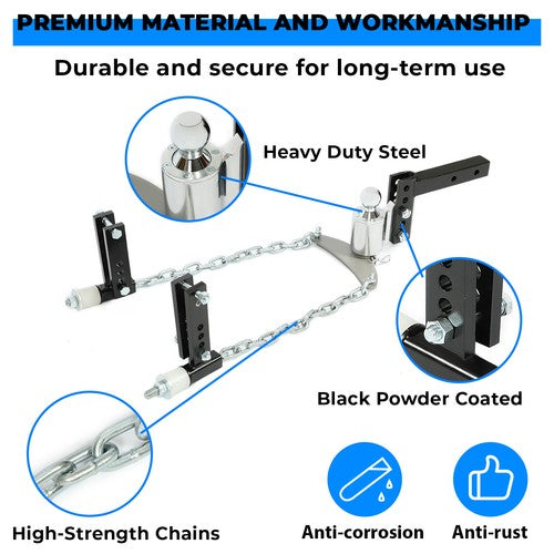 Solid Spare 14000lbs Weight Distribution Hitch w/ Sway Control & 2-5/16 in Ball & 2 in Shank