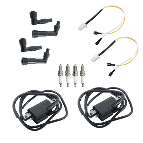 Solid Spare For Yamaha XJ650 1980-83 XJ650L 81-83 XJ650R 82 Ignition Coil Spark Plug & Caps