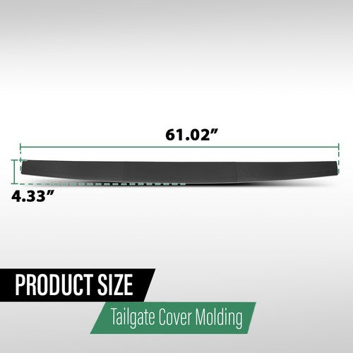 Solid Spare Fit For 14-18 GMC Sierra Chevy Silverado Tailgate Cap Molding Top Protector Trim