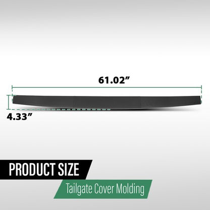 Solid Spare Fit For 14-18 GMC Sierra Chevy Silverado Tailgate Cap Molding Top Protector Trim