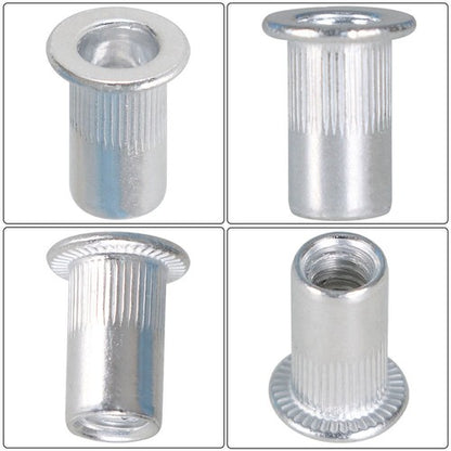 Solid Spare 100 Pack 10-24 Aluminum Flange Nutserts Rivet Nut Rivnut Nutsert