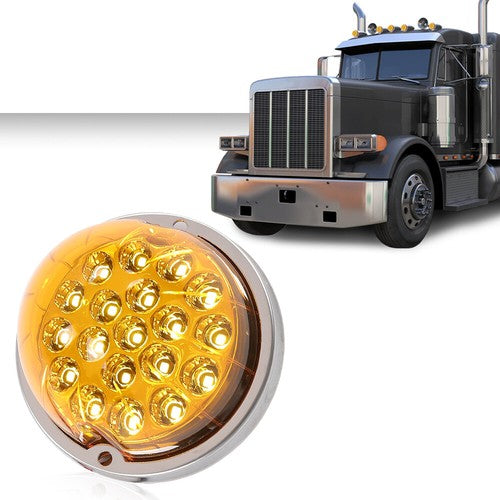 Solid Spare Universal Clear Amber Lens Watermelon 19 Led Marker Turn Signal Light