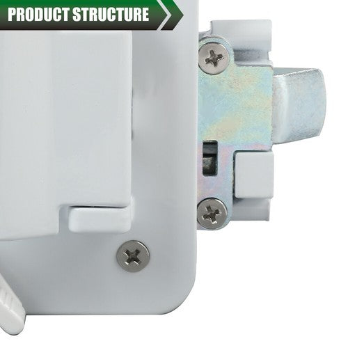 Solid Spare RV Entry Door Lock Handle Knob w/ Deadbolt Camper Travel Trailer Latch Key White