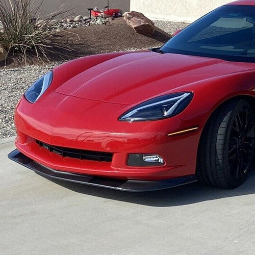 Solid Spare C6 ZR1 Style For 2005-2013 Corvette Base Models Carbon Look Front Splitter Lip