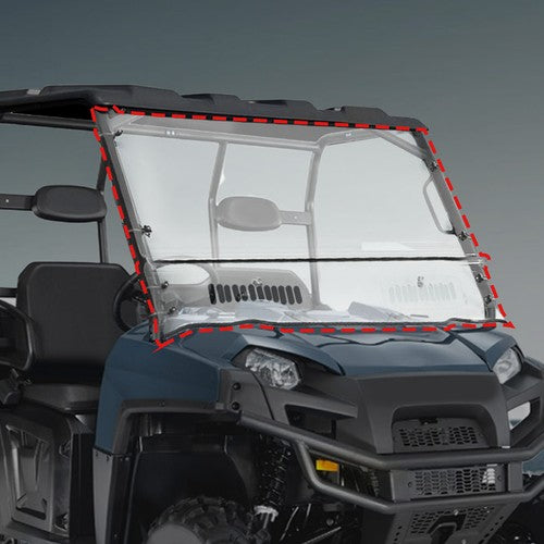 Solid Spare FOR POLARIS RANGER FULLSIZE ROUND CAGE 570 2017-2024 CLEAR VENTED WINDSHIELD