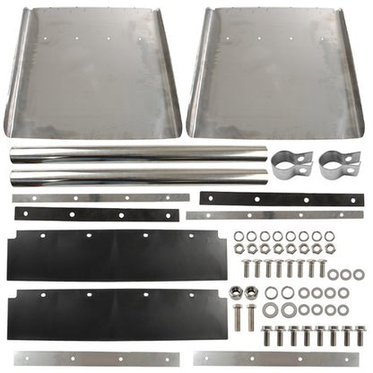 Solid Spare For Volvo VNL Semi Truck Quarter Fender Set 24"x24" Stainless Steel Tube Bracket
