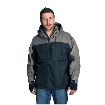Solid Spare Mens Mossi TPX Rain Jacket Rain Coat Black/Grey Waterproof Large
