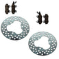 Solid Spare 2 Front Disc Brake Rotors & Semi-Metallic Pads for Kawasaki Bayou 400 1993-1999