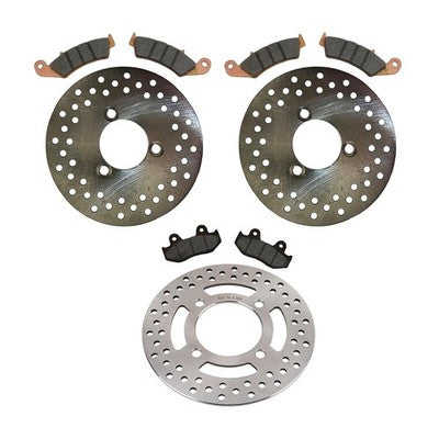 Solid Spare Front & Rear Disc Brake Rotors & Brake Pads for Honda TRX250R Fourtrax 1988-1989