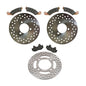 Solid Spare Front & Rear Disc Brake Rotors & Brake Pads for Honda TRX250R Fourtrax 1988-1989