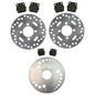 Solid Spare Front & Rear Brake Rotors & Brake Pads for Yamaha Raptor 660 2001-2005 YFM660R