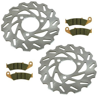 Solid Spare Both Wave Front Disc Brake Rotors Brake Pads for Honda TRX250R Fourtrax 250R 2x4