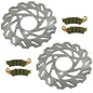 Solid Spare Both Wave Front Disc Brake Rotors Brake Pads for Honda TRX250R Fourtrax 250R 2x4