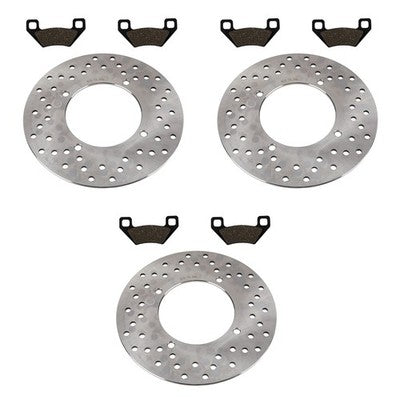 Solid Spare Front & Rear Brake Rotors & Pads for Arctic Cat fits most 2005-2011 650 H1 ATVs