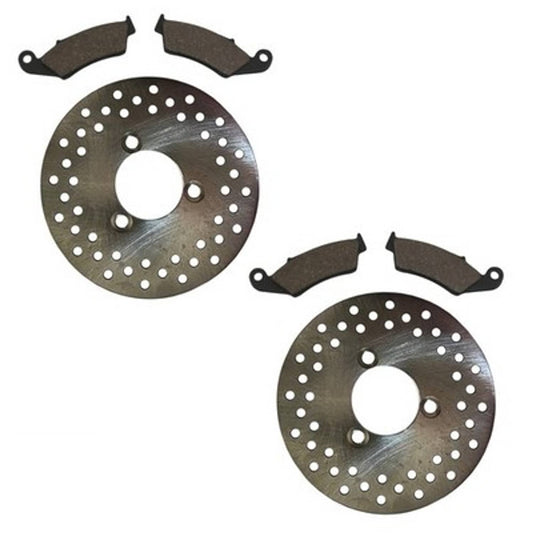 Solid Spare Front Disc Brake Rotors Brake Pads for Honda TRX450R TRX450ER Sportrax 2004-2014