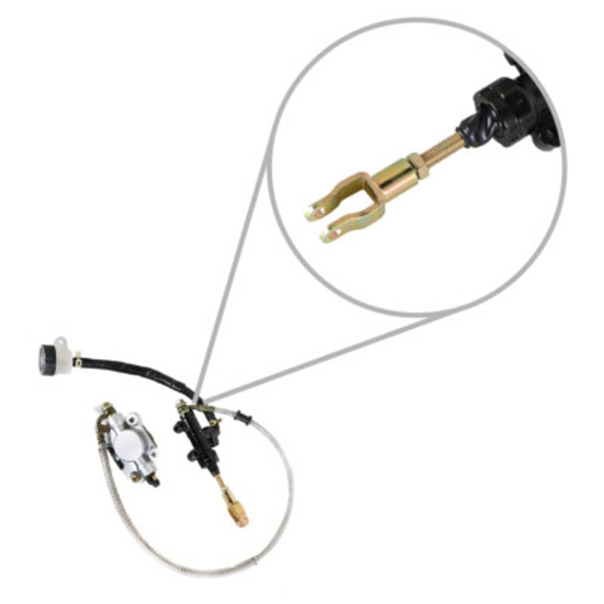 Solid Spare Rear Hydraulic Brake Assembly Caliper Master Cylinder For Go Kart Golf Cart ATV