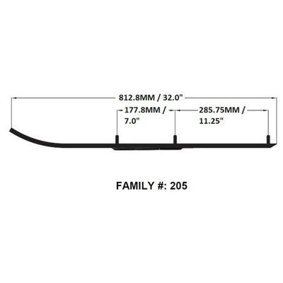 Solid Spare Bottom Line 4" Carbides Runners Skags for Polaris most 1986-1987 Snowmobiles