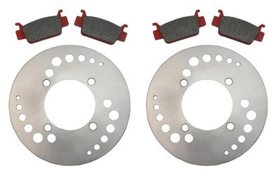 Solid Spare 2 Front Disc Brake Rotors & Brake Pads for Honda Rincon 680, Rubicon Foreman 500
