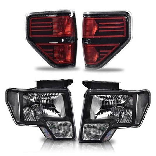 Solid Spare Tail Light Brake Lamps+Clear Corner Headlights Fit For 2009-14 Ford F-150 Pickup